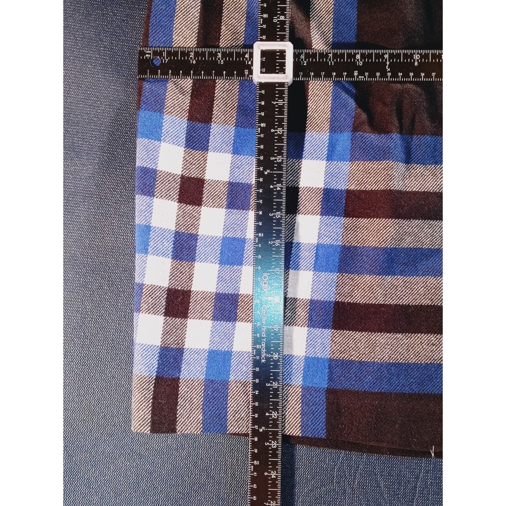 Talbots Straight Skirt Women's Size 4P- Black/Blue Plaid Stripe Wool Blend Lined - Picture 8 of 9